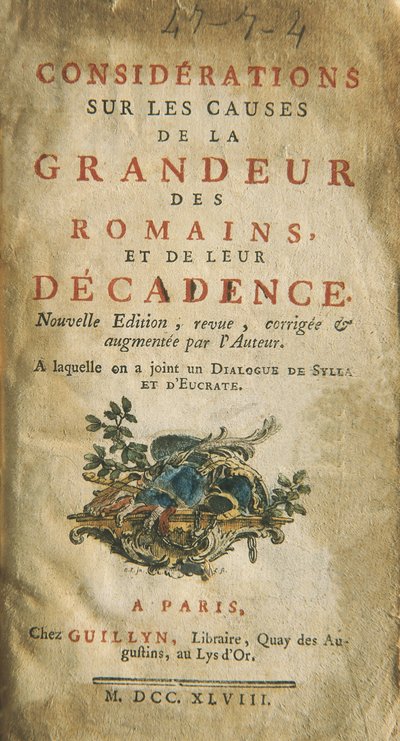 Montesquieu, Charles-Louis de Secondat, Baron de la Brede af Unknown artist