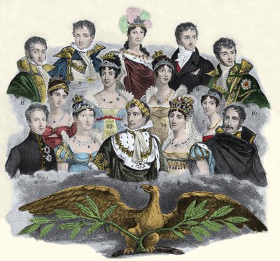 Napoleon Bonaparte og hans familie af Unknown artist