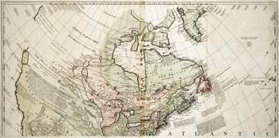 Nordamerika, ca. 1765 (koloreret stik) af Unknown artist