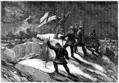 Nordpolen: Britiske afskibere på det nærmeste sted til polen - Nares Georges S., Un voyage à la mer polar, Paris: Hachette af Unknown artist