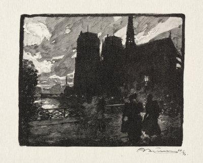 Notre Dame, aften af Unknown artist