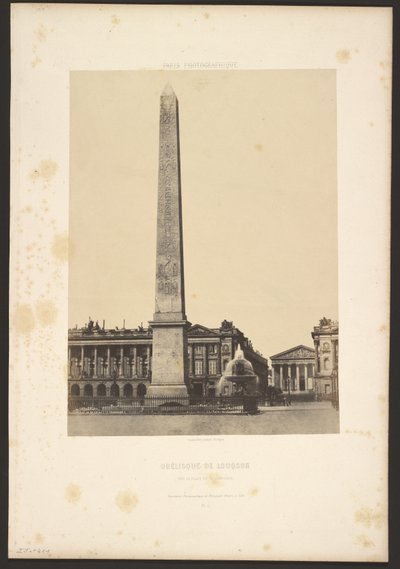 Louqsors obelisk på Place de la Concorde af Unknown artist