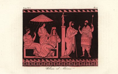 Odysseus underholdt af Alcinous, hersker over phaeacians på øen Scheria af Unknown artist