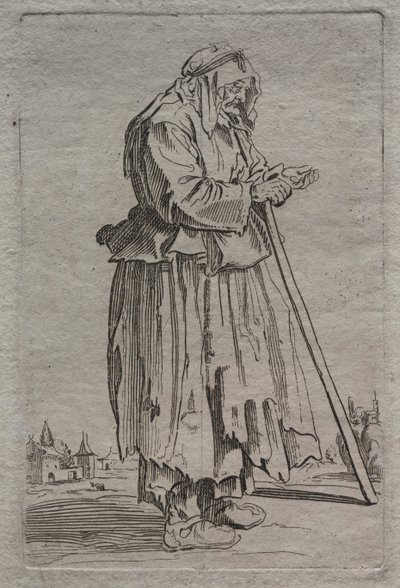 Gammel tiggerkvinde af Unknown artist