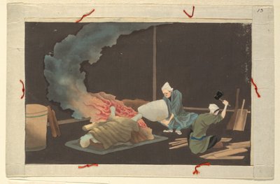 En af seksten scener af en mands død og begravelse af Unknown artist