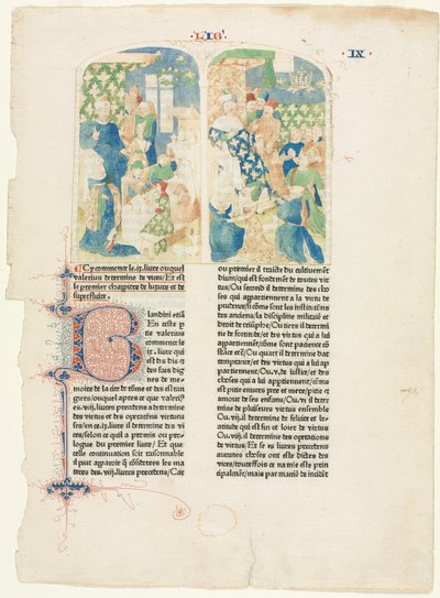Åbningsside af bog IX af Valerius Maximus