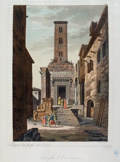 Det Osmanniske Rige: Aesculapius-templet - i "" Den antikke og moderne dragt"" af Jules Ferrario, ed Milan af Unknown artist