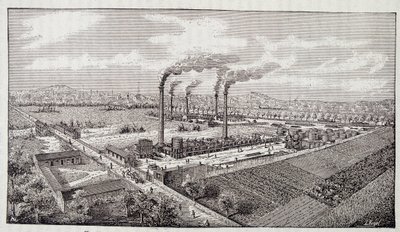 Oversigt over hr. Deutschs olieraffinaderi i Pantin (Seine) af Unknown artist