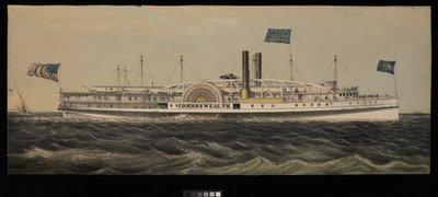 Hjuldamperen Commonwealth. Great Eastern Line til Boston via Norwich  Worcester af Unknown artist