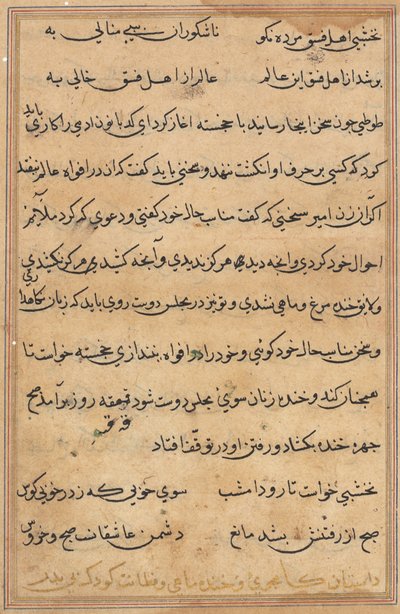 Side fra Tales of a Parrot (Tuti-nama): tekstside af Unknown artist