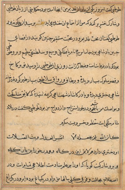 Side fra Tales of a Parrot (Tuti-nama): tekstside af Unknown artist