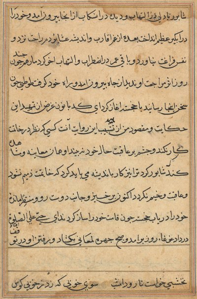 Side fra Tales of a Parrot (Tuti-nama): tekstside af Unknown artist