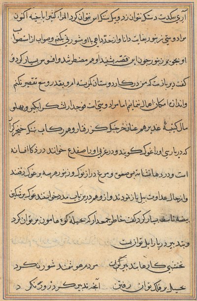 Side fra Tales of a Parrot (Tuti-nama): tekstside af Unknown artist