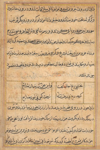 Side fra Tales of a Parrot (Tuti-nama): tekstside af Unknown artist