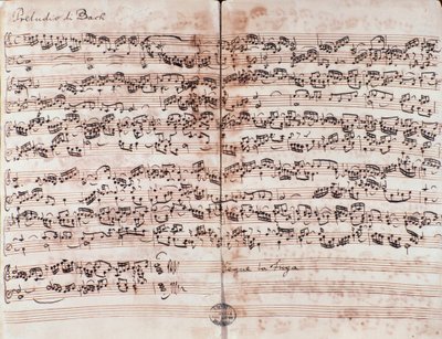 Side med præludium i C i Det veltempererede klaver af Johann Sebastian Bach af Unknown artist