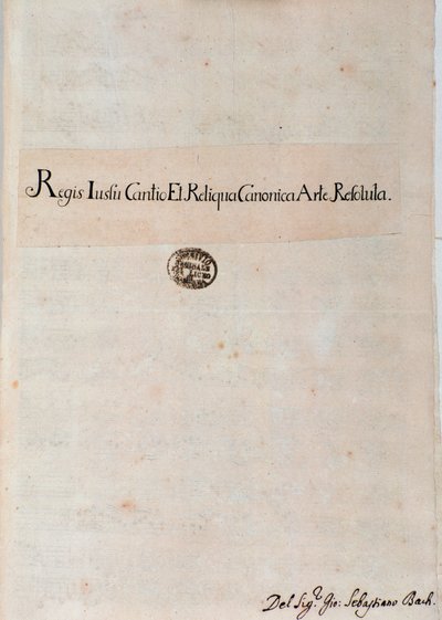 Side af Regis Jussu Kentio Et Reliqua Canonica Arte Resoluta af Johan Sebastian Bach af Unknown artist