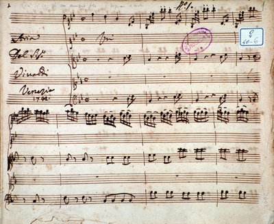 Side med musikmusik af Gia vi ved, at en bred var arie af Antonio Vivaldi af Unknown artist