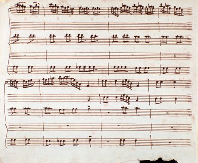 Side af musikpartitur af Gia er det kendt, at en bred var arie af Antonio Vivaldi af Unknown artist