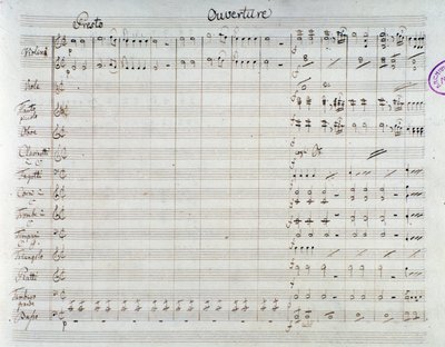 Side med noderne til Die Entfuhrung aus dem Serail, opera af Mozart, Lichtenthal-version (1838) af Unknown artist