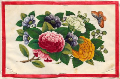 Maleri tre fra Illustreret bog om blomster og sommerfugle af Unknown artist