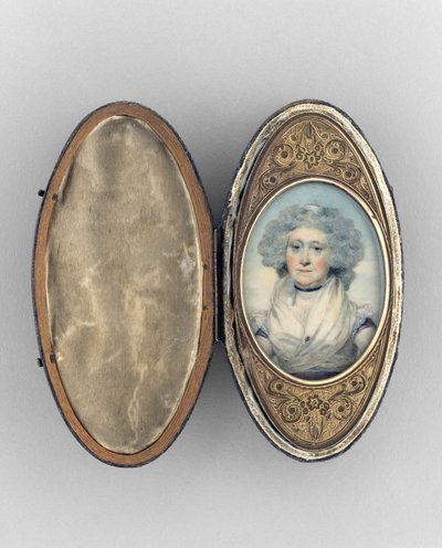 Patch Box with Portrait of a Woman, ca. 1780 (akvarel på elfenben, forgyldt kobber og glas) af Unknown artist