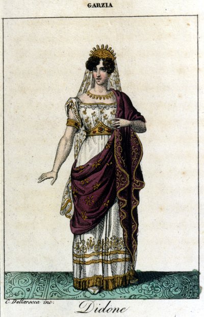 Pauline Viardot - Garcìa (1821-1910), fransk sangerinde i rollen som Didon. Opera "" Abandoned Dido "" af Saverio Mercadante af Unknown artist