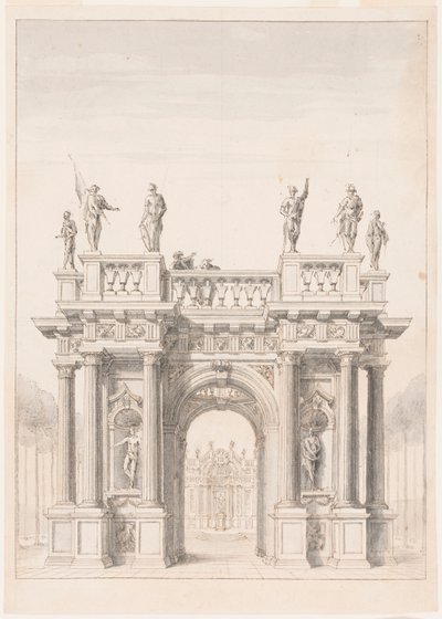 Pavillon i en park af Unknown artist