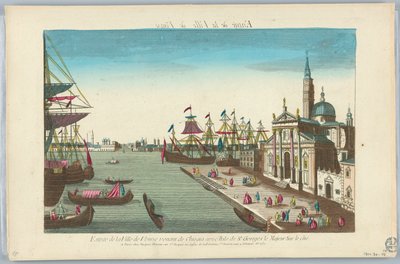 Peep-show, indgang til byen Venedig kommer fra Chiogia med øen St. George den Store på siden af Unknown artist