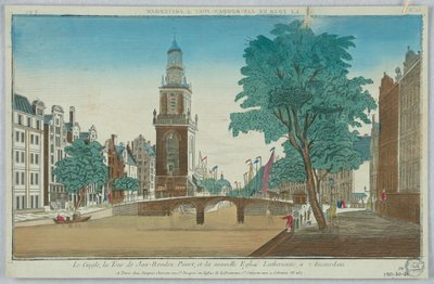 Peep-show, The Cingle, Jan-Rooden-Poort-tårnet og den nye lutherske kirke i Amsterdam, nr. 15 af Unknown artist