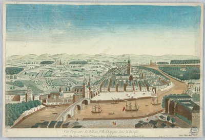 Peep-show, Perspektiv udsigt over Bilbao, Spaniens by i Biscayen af Unknown artist