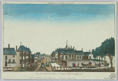 Peep-show, udsigt over Canal de Delft à la Haye Ville de Hollande, 16 af Unknown artist