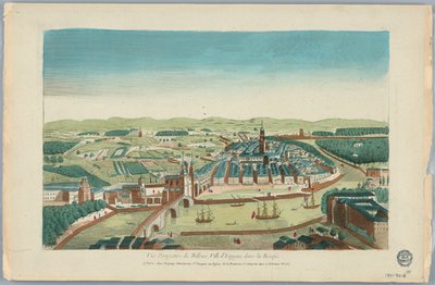 Peep-show, perspektivisk udsigt over Bilbao, Spaniens by i Biscayen af Unknown artist