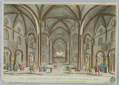 Peep-show, perspektivisk udsigt fra indersiden af ​​den karteusiske kirke i Pavia i Italien af Unknown artist