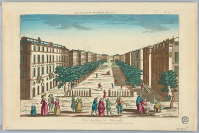 Peep-show, Udsigt over Cours de Marseilles, nr. 25 af Unknown artist