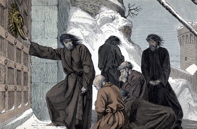 Henrik IV af Tysklands bod i Canossa - Den tyske kejser Henrik IV (1050 - 1106) a Canossa (Den hellige romerske kejser Henrik IV