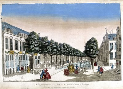 Perspektiv udsigt over Haag: kanalerne og slottet Prince Gracht - Optisk af Unknown artist