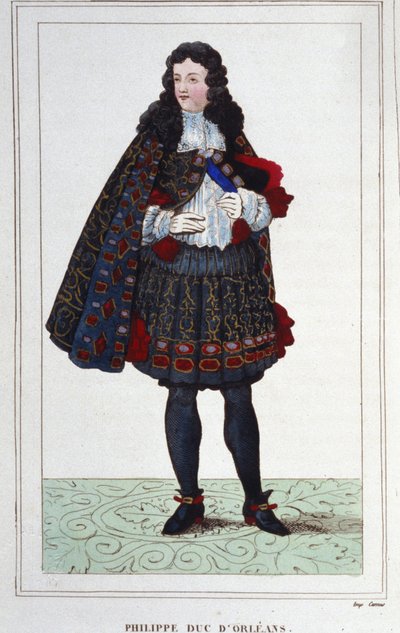 Filip II, hertug af Orléans, Chartres, Valois, Nemours og Montpensier (1674-1723). Regent af Frankrig fra 1715 til 1723. Stik fra 1830. af Unknown artist
