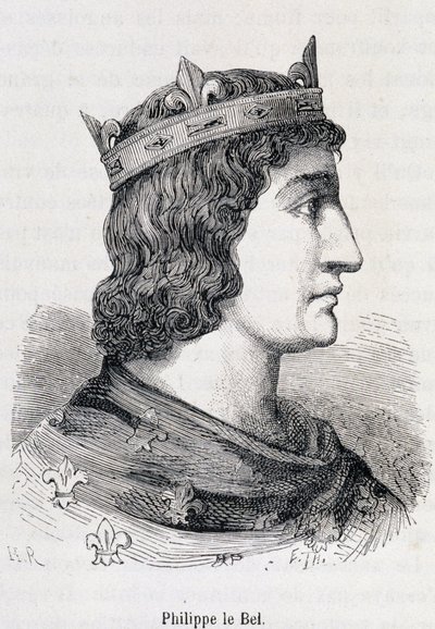 Philippe IV le Bel (1268 - 1314) - i "" Popular History of France"" af Henri Martin, Jouvet, Paris, T.1 af Unknown artist