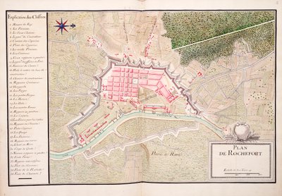 Plan over Rochefort af Unknown artist