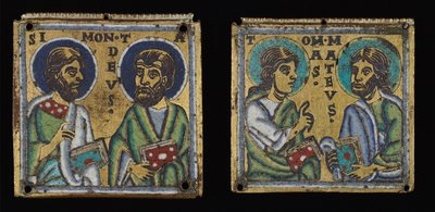 Plaque Pair: Simon og Thaddaeus og Thomas og Matthew af Unknown artist