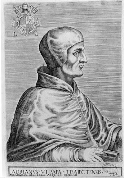 Pope Adrien VI (1459 - 1523). af Unknown artist