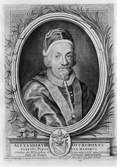Pave Alexander VIII (1610 - 1691). af Unknown artist