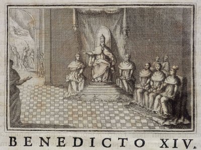 Pave Benedikt XIV (1740-1758) i "" Annals of the Order of Preachers"" af Thomas-Mary Mamachi, Rom af Unknown artist