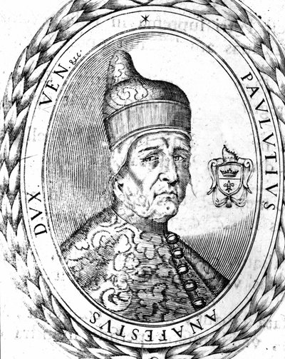 Portræt Paoluccio Anafesto (697-717). Den første doge af Venedig. af Unknown artist