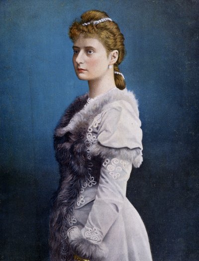 Portræt af Alexandra Fyodorovna (Alix af Hessen og af Rhinen, Alexandra Feodorovna Romanova, Alexandra Fiodorovna Romanova, Victoria Alix Helene Louise Beatrice af Hessen og Rhinen, Alix de Hesse-Darmstadt (Alix af Hessen Darmstadt) (1872-1918), Imperres af Unknown artist