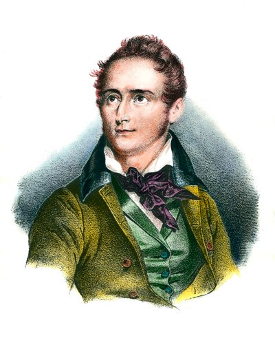 Portræt af Alphonse de Lamartine (1790-1869) digter francais Gravering af det 19. århundrede Privat samling af Unknown artist