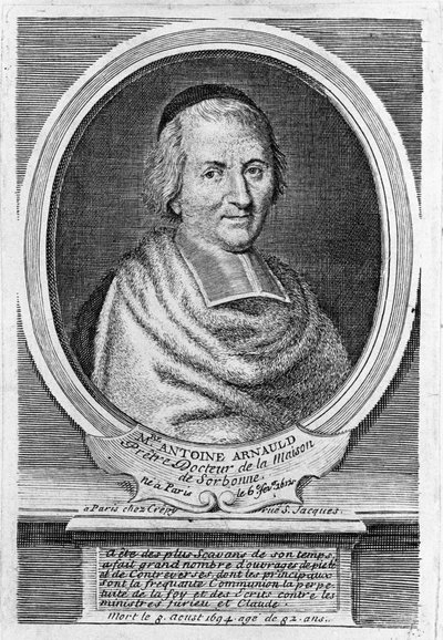 Portræt af Antoine Arnauld dit le Grand Arnauld (1612-1694), fransk præst, teolog, filosof og matematiker, medlem af Jansenisterne. af Unknown artist