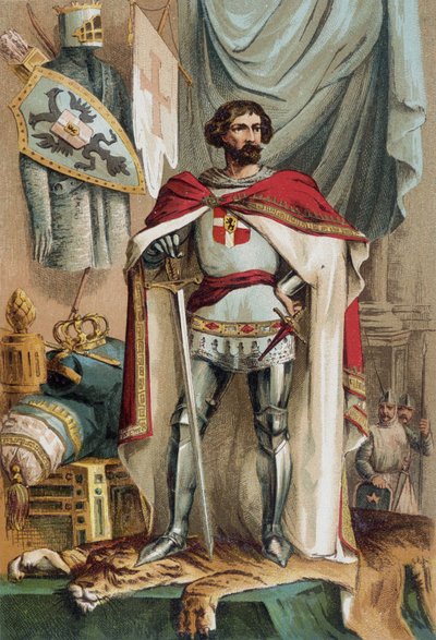 Portræt af Baudouin I, latinske kejser af Orienten (1171-1206), blev kejser af Konstantinopel ved at deltage i det fjerde korstog. Aussie kendt som Baudouin IX af Flandern (eller Baudouin VI af Hainaut) af Unknown artist