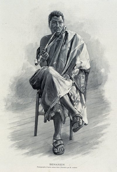 Portræt af Behanzin (1844-1900), konge af Dahomey (nuværende Benin). af Unknown artist