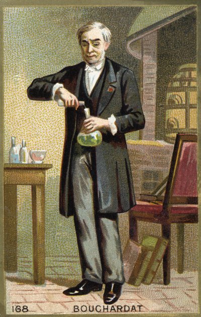 Portræt af Bouchardat. 1800-tallets kromolitografi. af Unknown artist